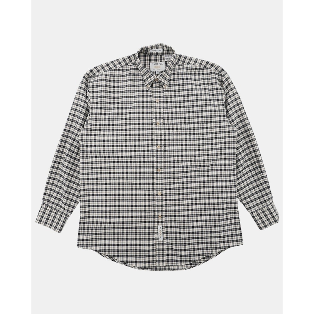 Vintage Savane Deep Dye Button Down Shirt Men's Medium Plaid‎ No Wrinkles